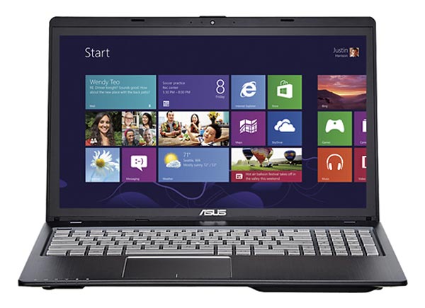 ASUS Q500 - ноутбук оснащён сенсорным экраном.