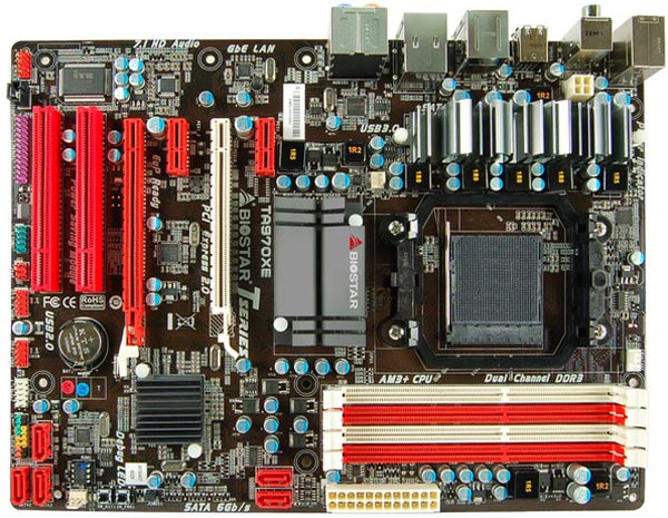 Biostar TA970XE: материнская плата для процессоров AMD AM3+.