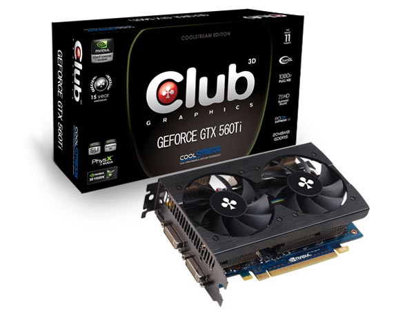 Club 3D оснащает видеоадаптер GeForce GTX 560 Ti памятью объёмом 2 Гб. Club 3D оснащает видеоадаптер GeForce GTX 560 Ti памятью объёмом 2 Гб.