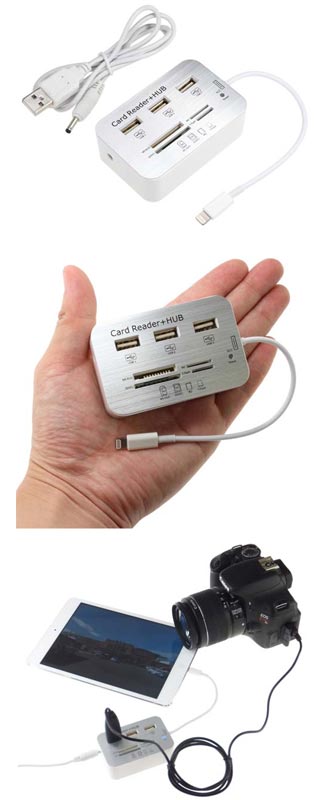 DNSB-42148 - Lightning картридер/USB 2.0 хаб для владельцев iPad и iPad mini от Donya DNSB-42148 - Lightning картридер/USB 2.0 хаб для владельцев iPad и iPad mini от Donya