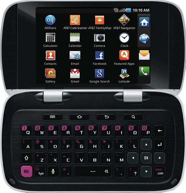 Samsung Captivate Glide и DoubleTime - смартфоны наделены QWERTY-клавиатурой.