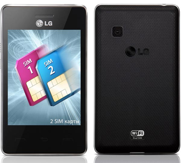 LG T375? телефон с модулем Wi-Fi и поддержкой двух сим-карт.