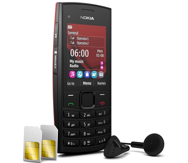 Nokia X2-02: недорогой телефон с поддержкой двух сим-карт.