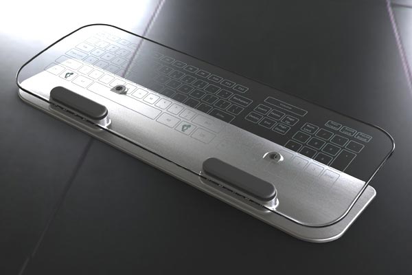 Product Design - предложена концепция стеклянных клавиатуры и мыши.