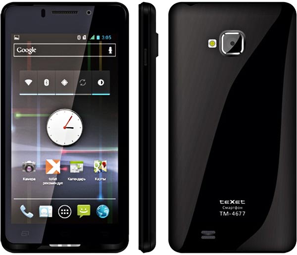 teXet TM-4677: смартфон с поддержкой двух сим-карт.