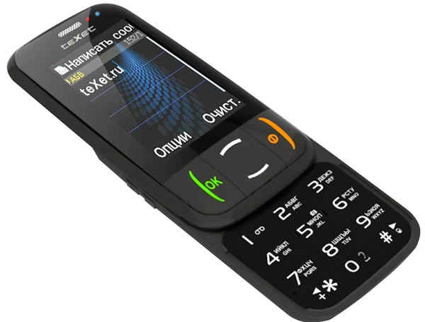 teXet TM-B410: телефон-слайдер с поддержкой двух сим-карт.