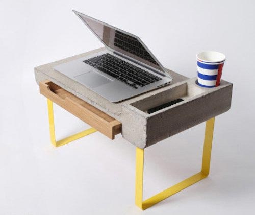 Компьютерный столик из бетона: стильно и необычно 