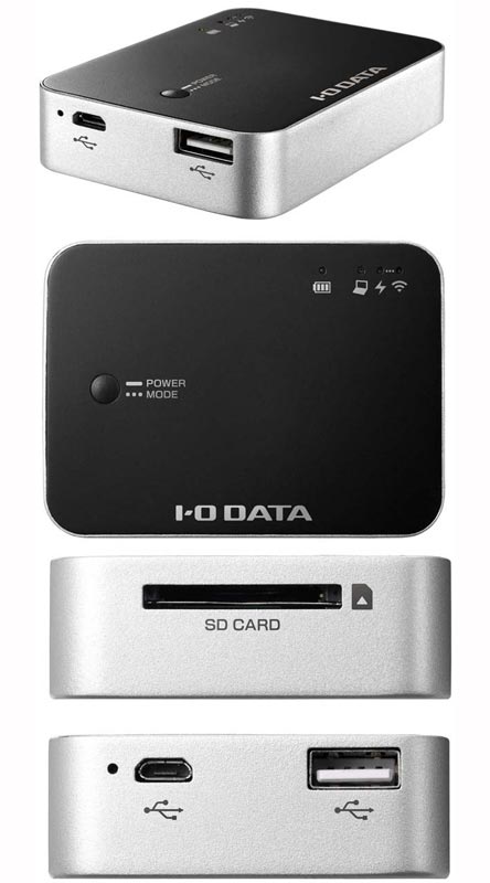 Pokedora (WFS-SR02) - беспроводной картридер/USB-хаб/зарядное устройство от I-O Data