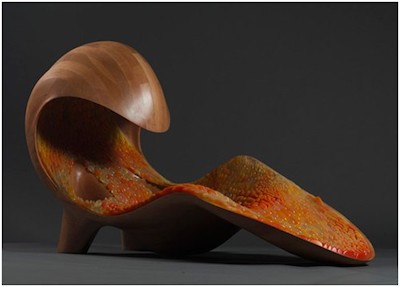 Neri Oxman  - мебель из пластика и дерева в стиле футуризм.