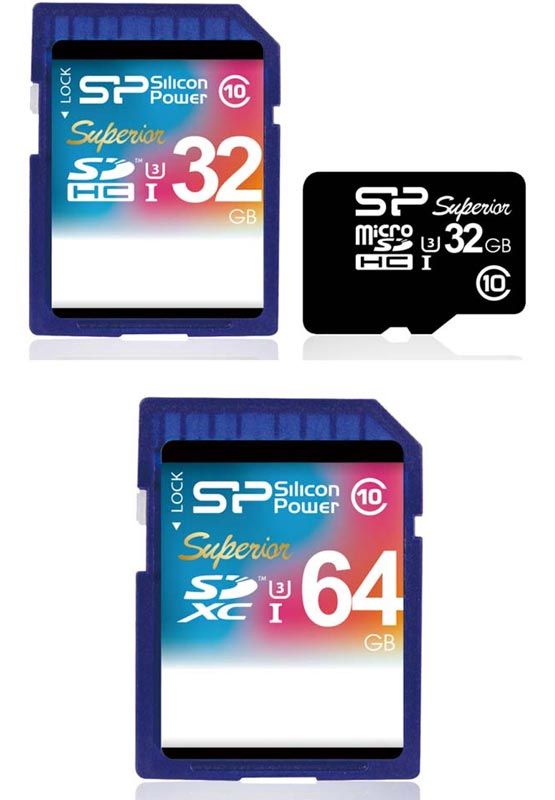 Superior UHS-1 (U3) SDHC и SDXC -  карточки памяти от Silicon Power