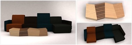 Стильная дизайнерская мебель Лео Капоте из переработанных материалов.