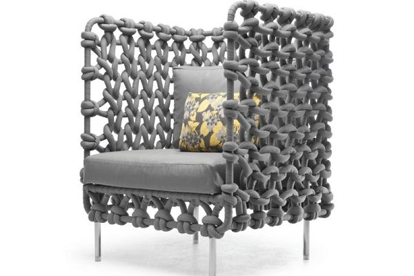 Плетеное кресло из ткани и металла «Cabaret»