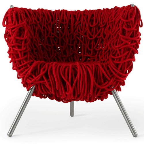 Хаотичное кресло из металла и веревок «Vermelha Chair»
