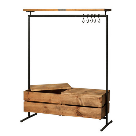 Практичный шкаф для одежды из стали и дерева