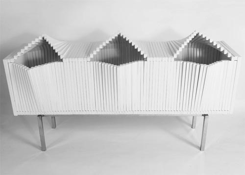 Волнообразная мебель, похожая на веер, от Sebastian Errazuriz 
