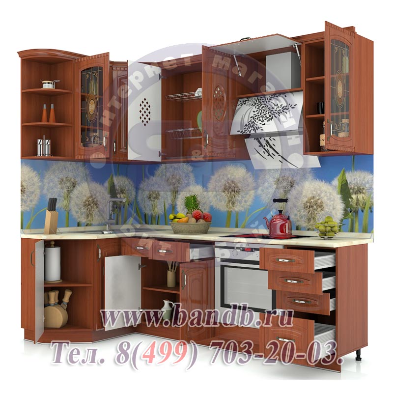 Угловая кухня Астория-14 № 9 размер 132 см. на 240 см. Картинка № 2