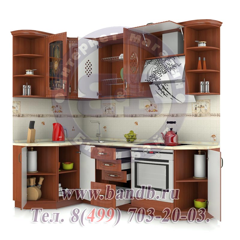 Готовая кухня Астория-14 № 11 ширина 132 см. на 232 см. угловая Картинка № 2