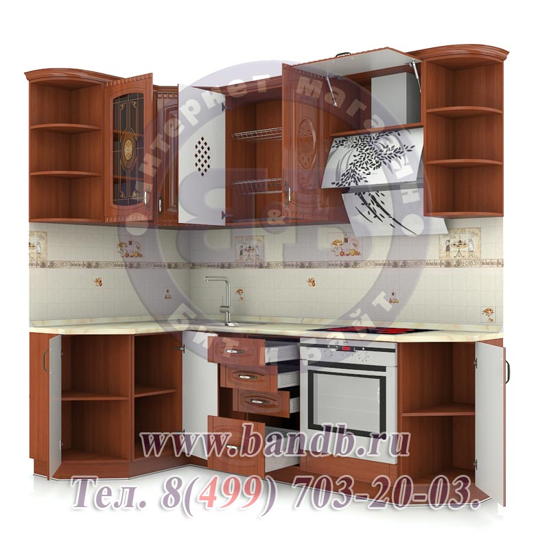 Готовая кухня Астория-14 № 11 ширина 132 см. на 232 см. угловая Картинка № 4