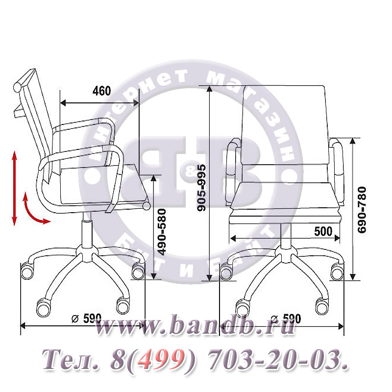 Кресло для руководителя CH-993-Low/grey, серая искусственная кожа, крестовина хром Картинка № 5
