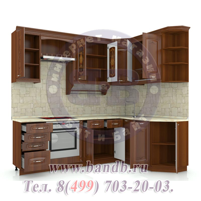 Угловая кухня Глория-6 № 13 размер 240 см. на 171 см. Картинка № 4