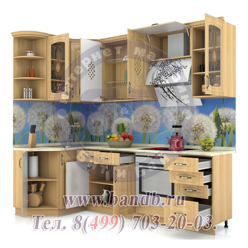 Угловая кухня Астория-15 № 9 размер 132 см. на 240 см. Картинка № 2