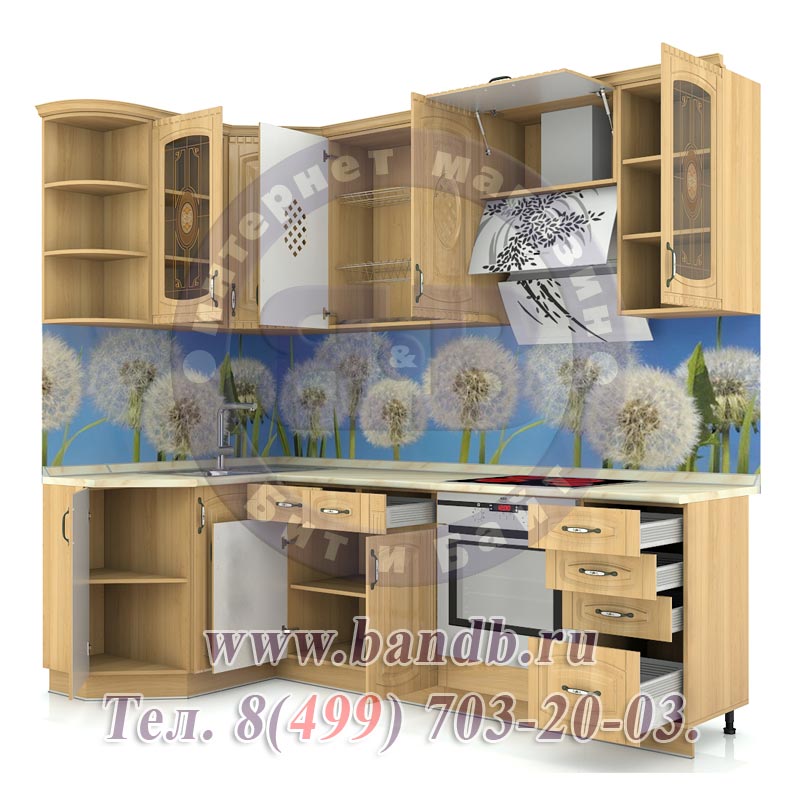 Угловая кухня Астория-15 № 9 размер 132 см. на 240 см. Картинка № 4