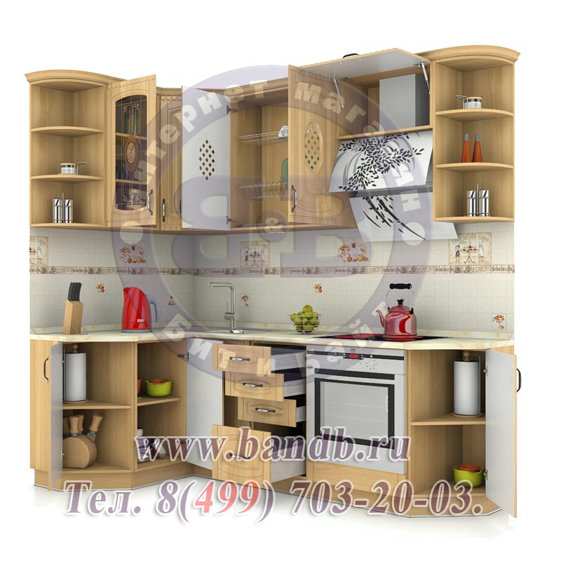 Угловая кухня Астория-15 № 11 размер 132 см. на 232 см. Картинка № 2