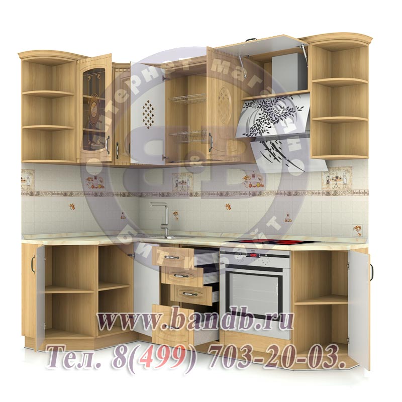 Угловая кухня Астория-15 № 11 размер 132 см. на 232 см. Картинка № 4