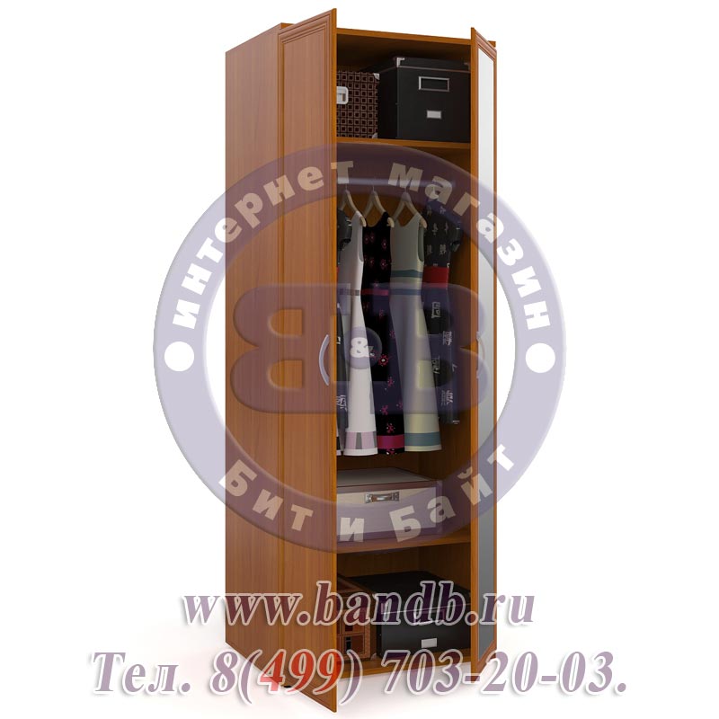 Шкаф для одежды с зеркалом ШК-1-Зерк вишня Картинка № 2