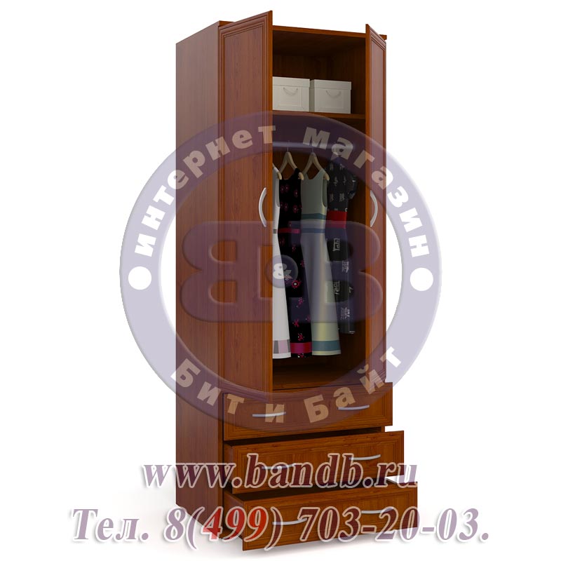 Шкаф для одежды с 3-мя ящиками ШК-3 цвет яблоня Картинка № 2