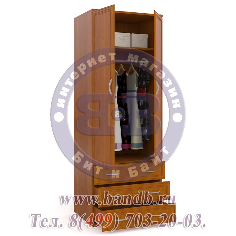 Максимум шкаф для одежды с 3-мя ящиками ШК-3 вишня Картинка № 2