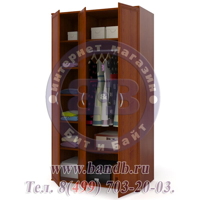 Шкаф для одежды и белья 3-х дверный ШК-4 яблоня Картинка № 5