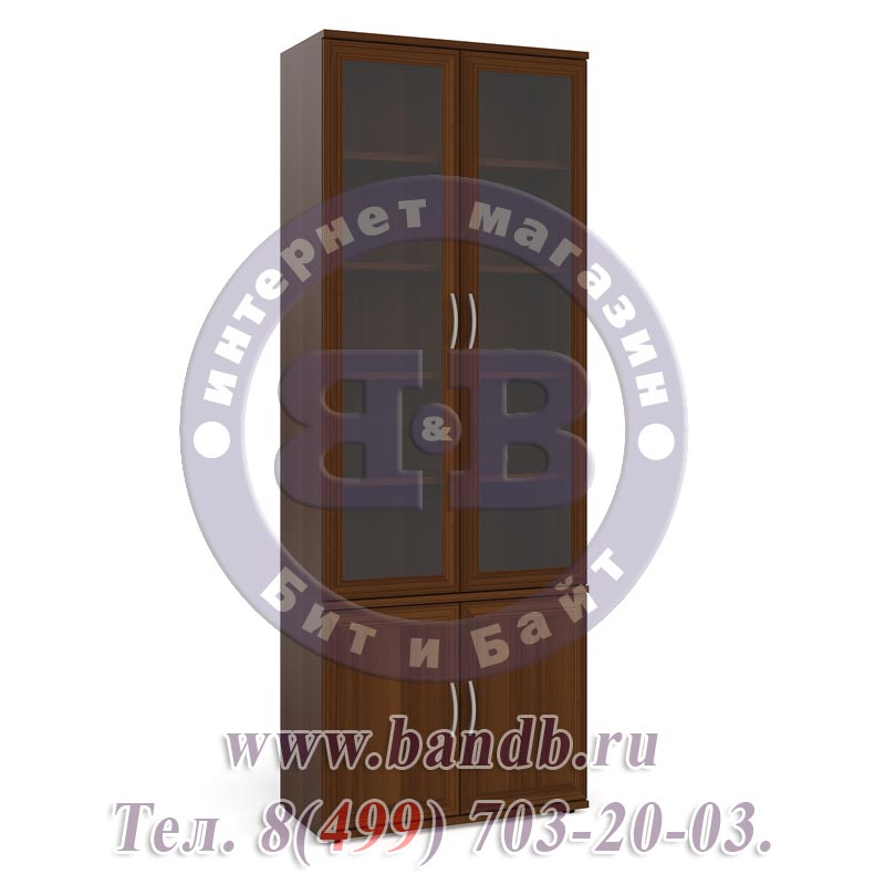 Шкаф многоцелевого назначения ШК-8 плоский двери со стеклом орех Картинка № 3