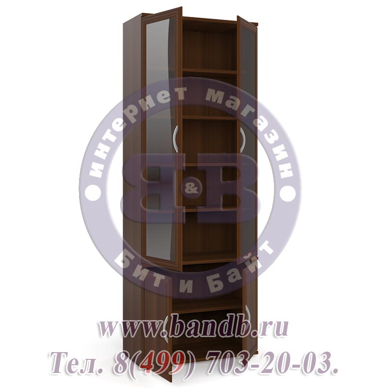 Шкаф многоцелевого назначения ШК-8 плоский двери со стеклом орех Картинка № 4
