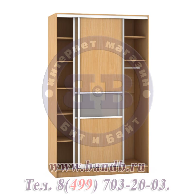 Шкаф купе комбинированный Лира 1812-МС цвет бук Картинка № 3