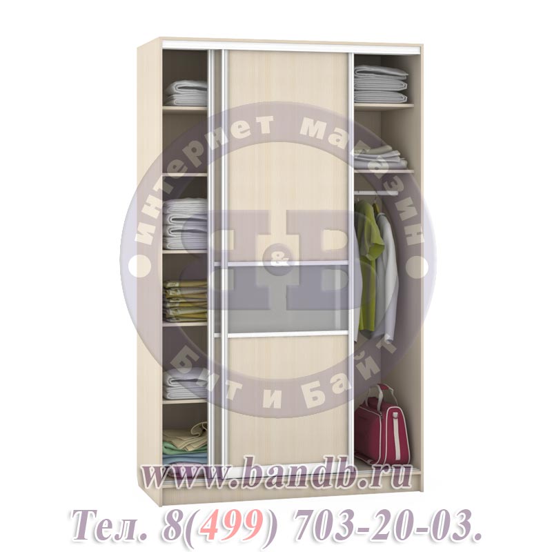 Шкаф купе комбинированный Лира 1812-МС цвет дуб молочный Картинка № 2