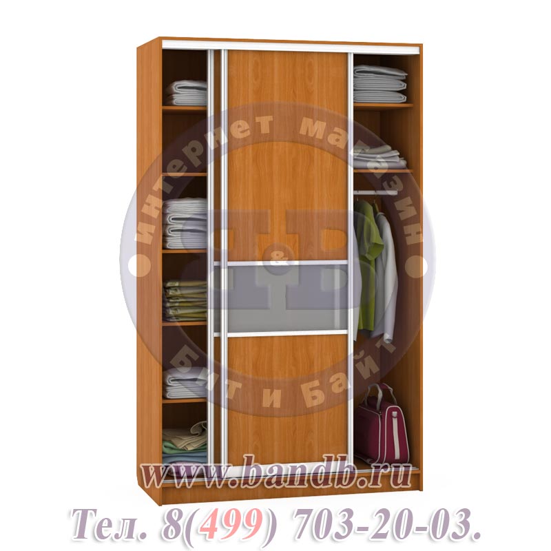 Шкаф купе комбинированный Лира 1812-МС цвет вишня Картинка № 2