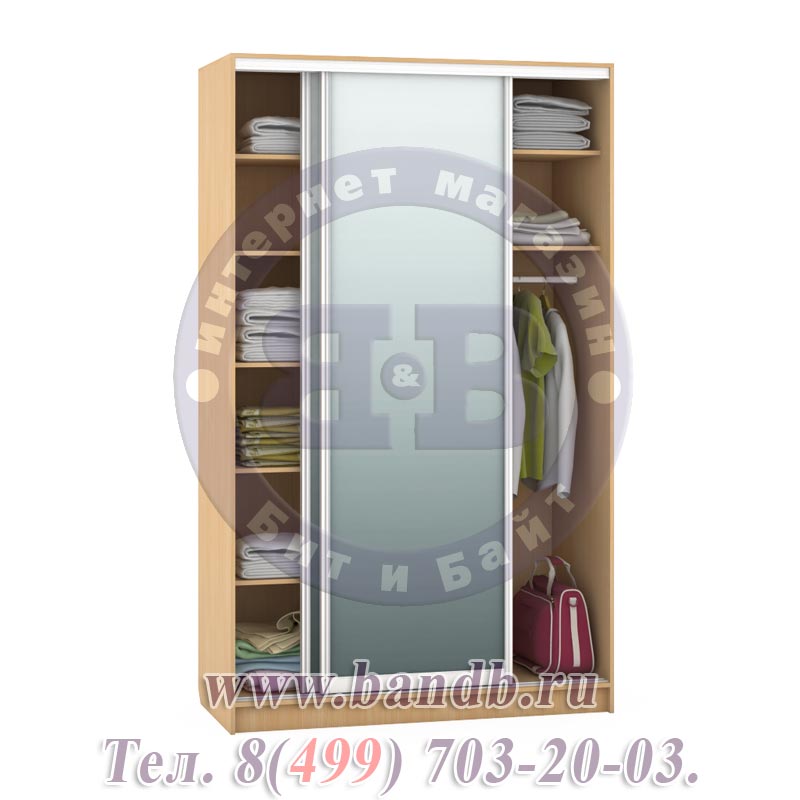 Зеркальный шкаф-купе Лира 1812-Зерк-2 цвет бук Картинка № 2