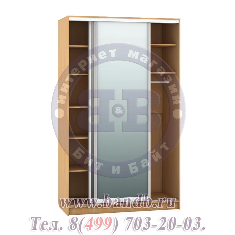 Зеркальный шкаф-купе Лира 1812-Зерк-2 цвет бук Картинка № 3
