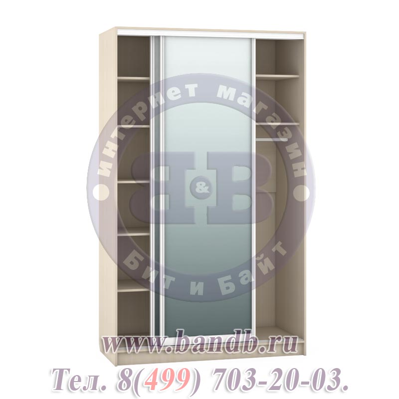 Зеркальный шкаф-купе Лира 1812-Зерк-2 цвет дуб молочный Картинка № 3