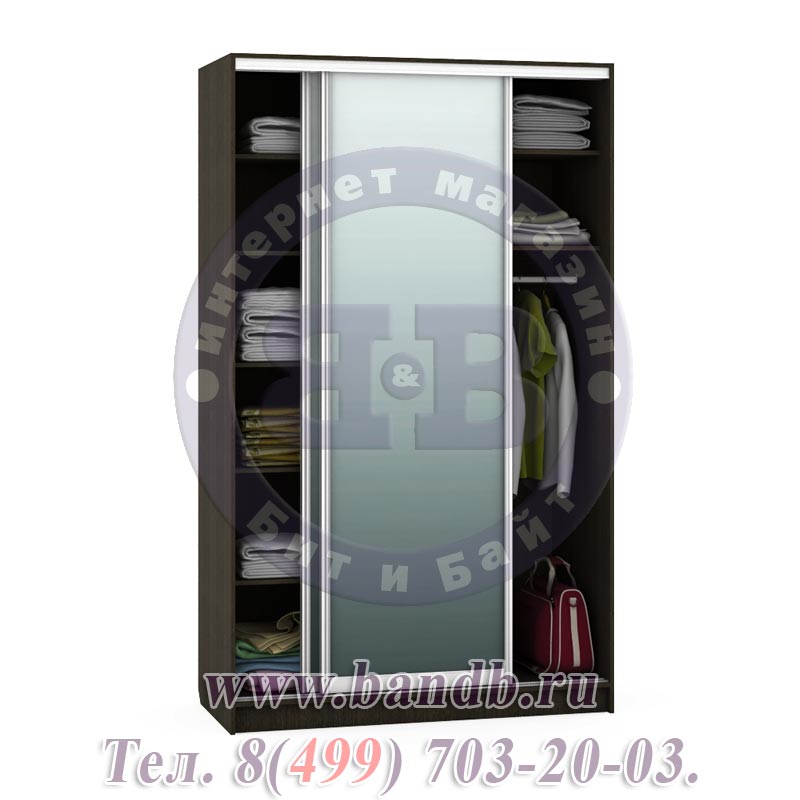 Зеркальный шкаф-купе Лира 1812-Зерк-2 цвет венге Картинка № 2