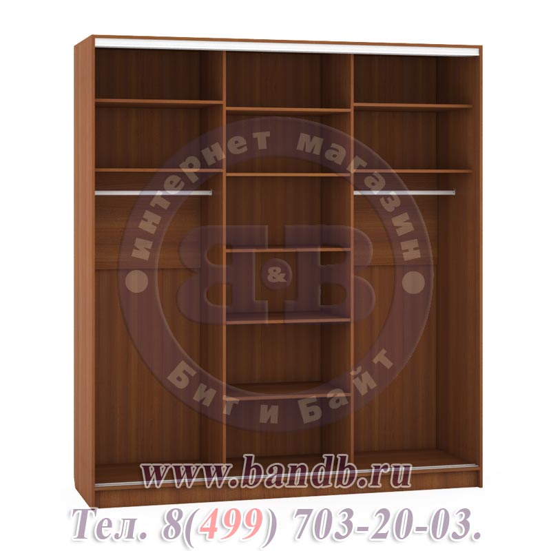 Зеркальный шкаф купе Лира 1813-Зерк-3 цвет орех Картинка № 5