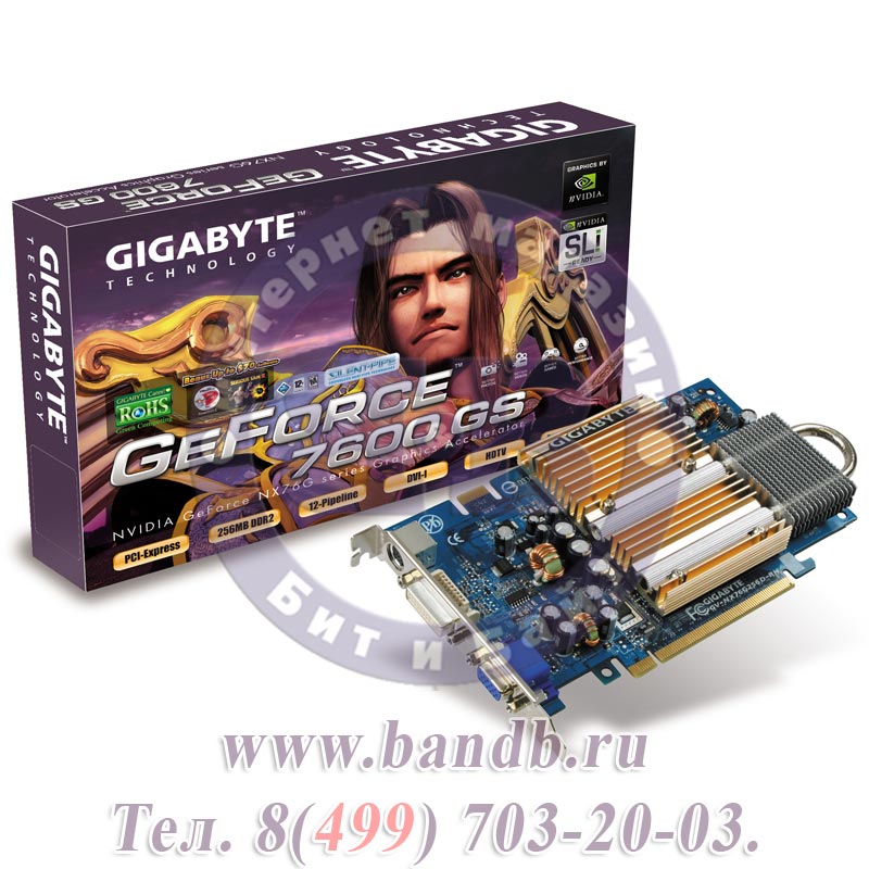 SVGA PCI-E 256Mb GeForce7 7600GS 128bit DDR2 TV+DVI Gigabyte GV-NX76G256D-RH  RTL Картинка № 2