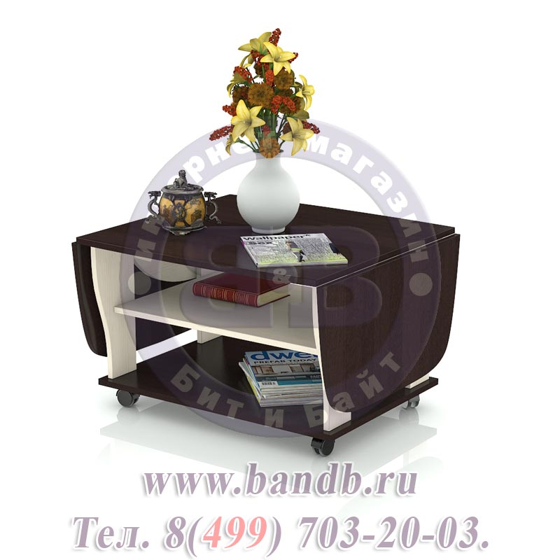 Стол журнальный раскладной 6-0212 цвет венге/вяз светлый Картинка № 2