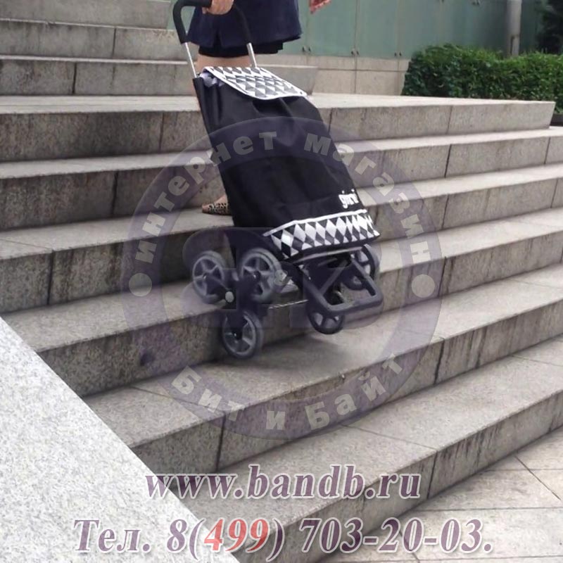 Сумка-Тележка для подъёма по ступенькам Gimi Tris Floral красная Картинка № 6