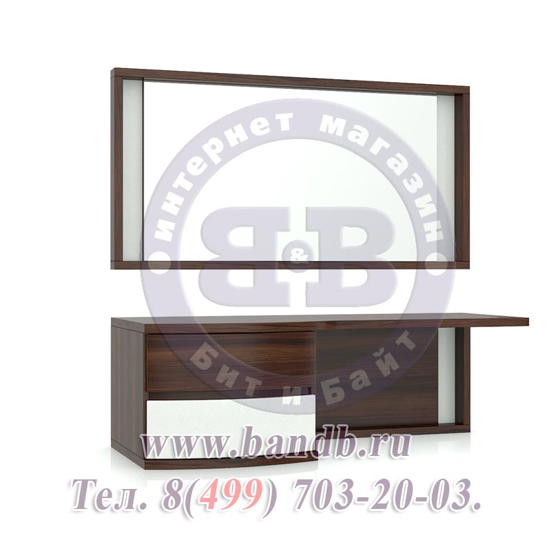 Стол туалетный подвесной с зеркалом Керри ноче марино+белый Картинка № 3