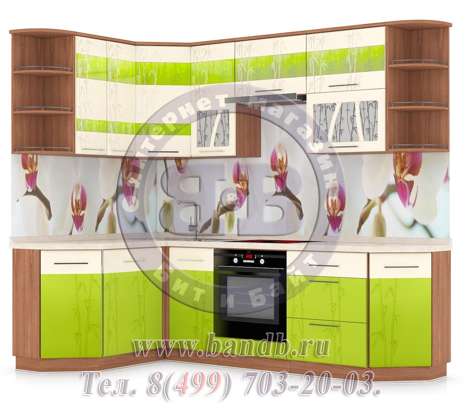 Кухня угловая Тропикана 17 № 18 размер 152 см. на 252 см. Картинка № 5