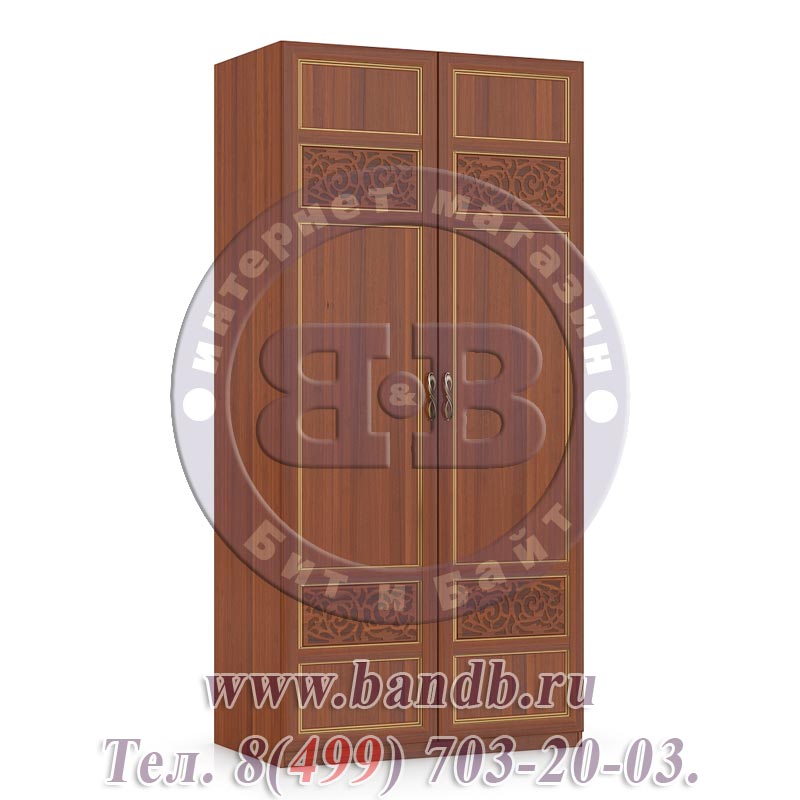 Александрия орех ЛД-625-050М+001+001 Шкаф 2-х створчатый с глухими дверями Картинка № 3