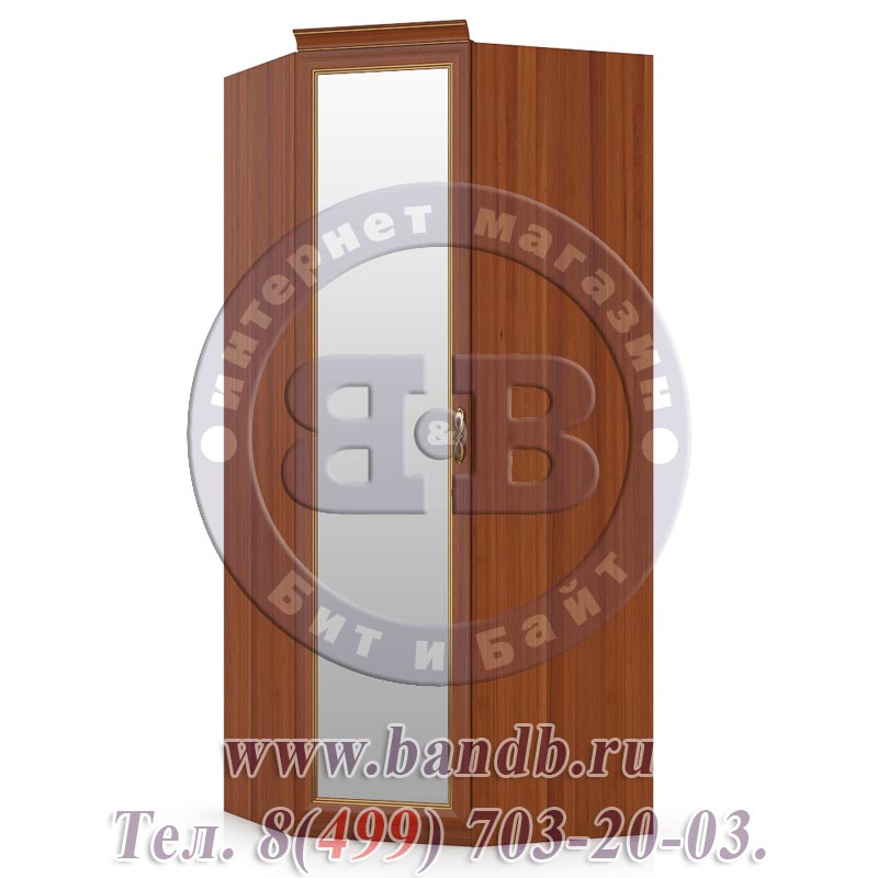 Александрия орех ЛД-625-060М+002 Шкаф угловой с зеркальной дверью Картинка № 3