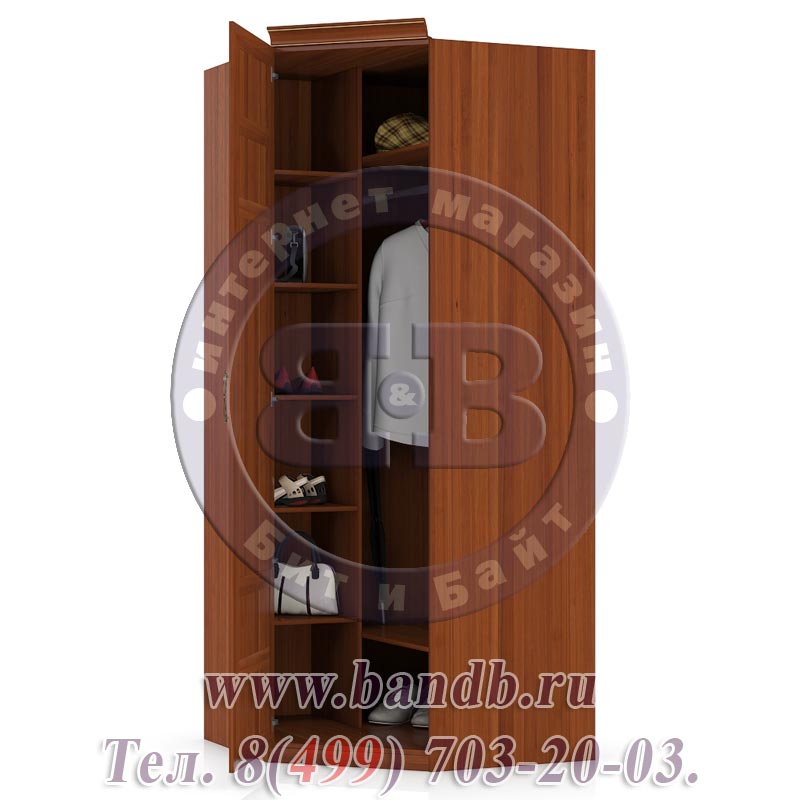 Александрия орех ЛД-625-060М+002 Шкаф угловой с зеркальной дверью Картинка № 4